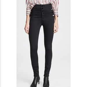 J Brand Natasha sky high rise ankle jeans in seriously black